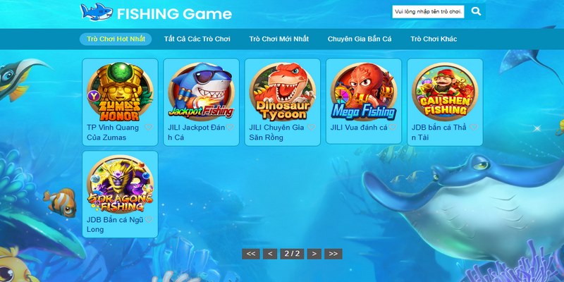 Sảnh chơi VA hiện đại với nhiều game hot